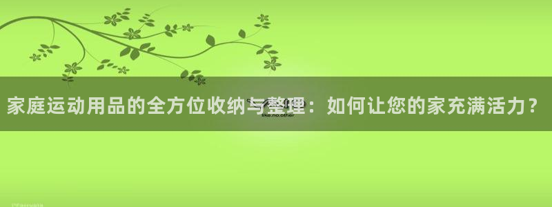 fb体育娱乐是那个系列的台子：家庭运动用品的全方位收纳与整理